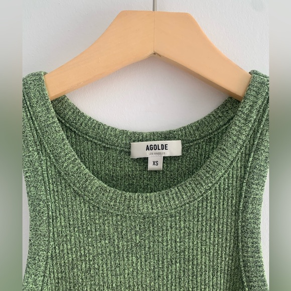 Agolde Pistachio Green Bailey crew neck tank XS-S - Picture 3 of 4